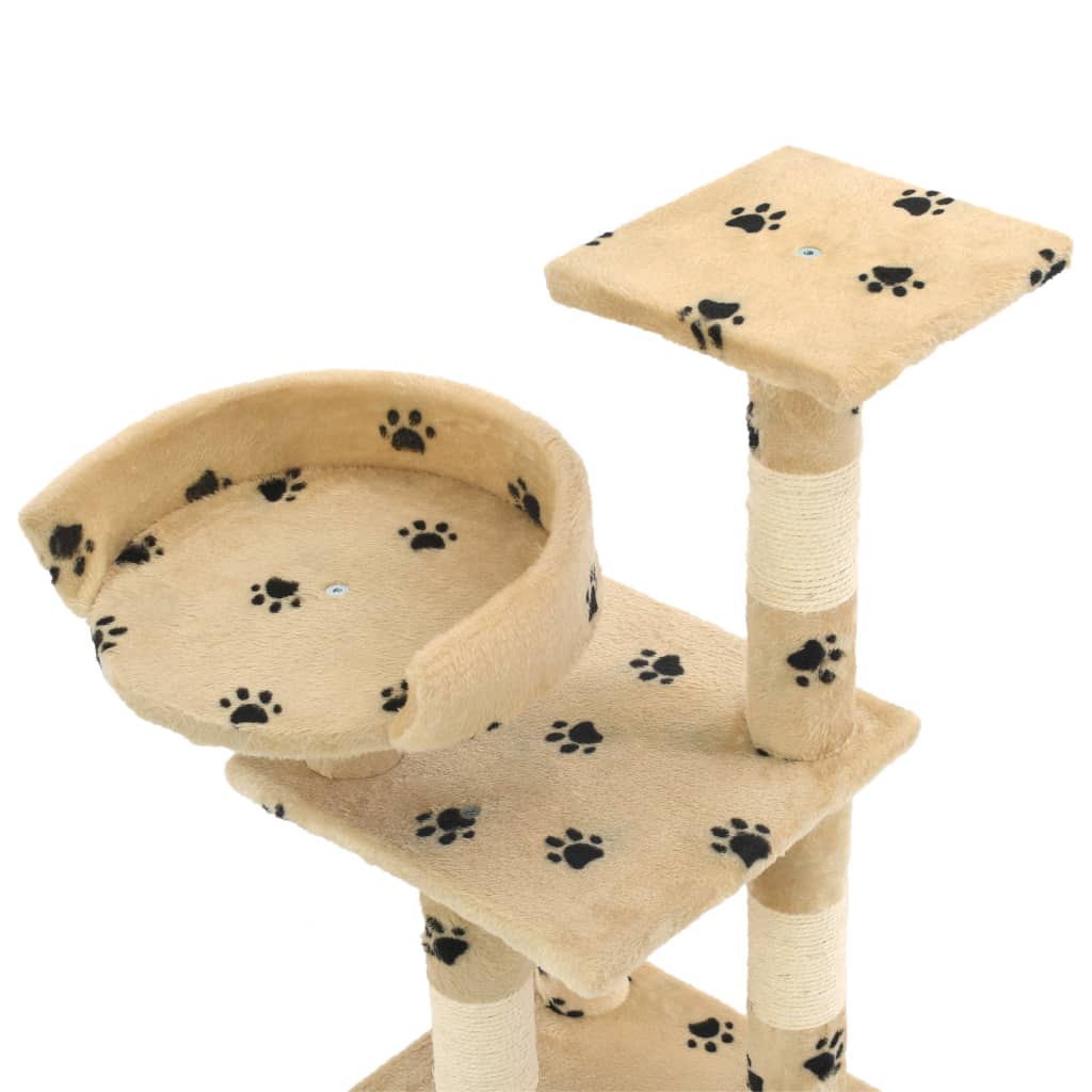 Katzen-Kratzbaum mit Sisal-Kratzsäulen 65 cm Grau