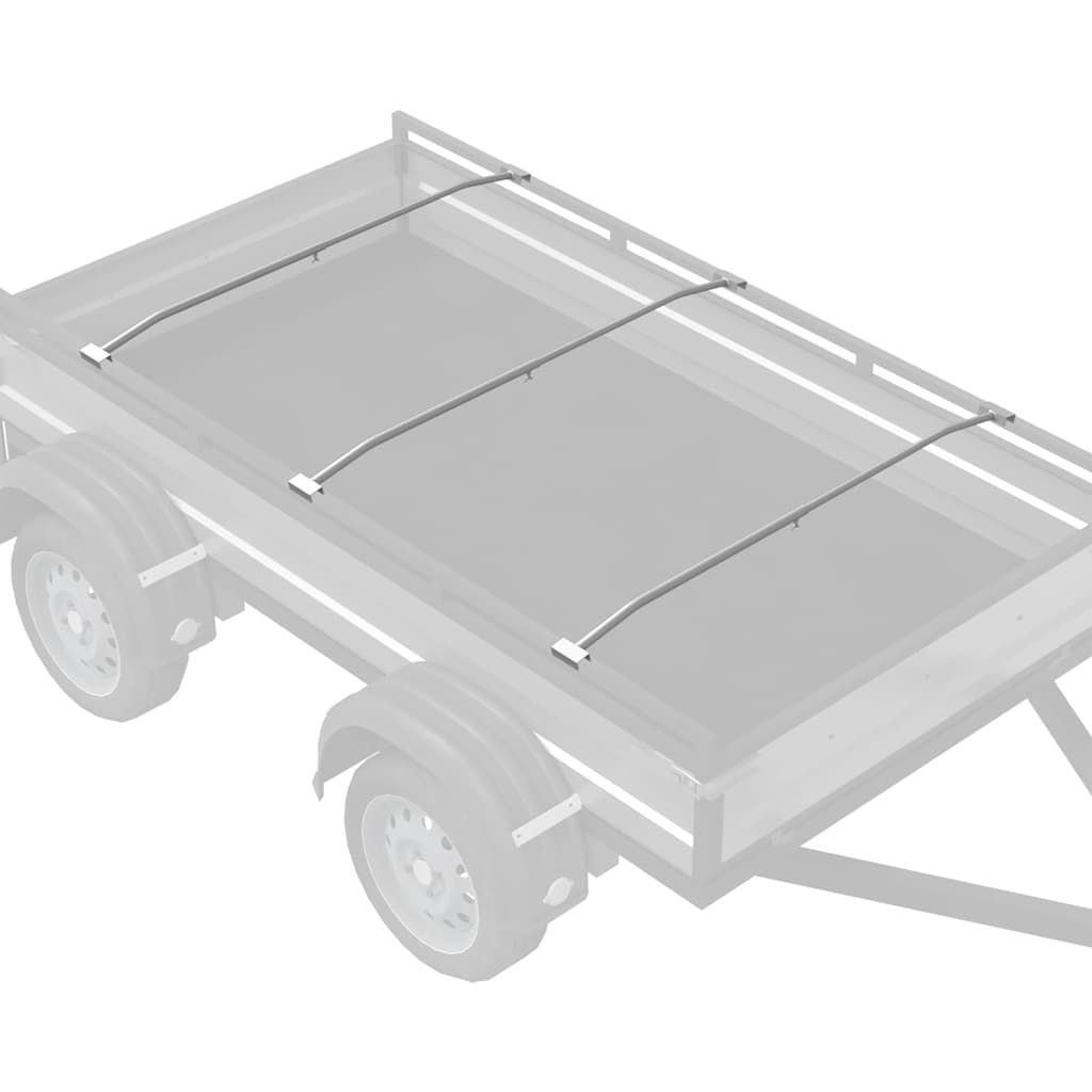Planehalterung für Anhänger 2 Stk. Silber 102-155 cm Aluminium