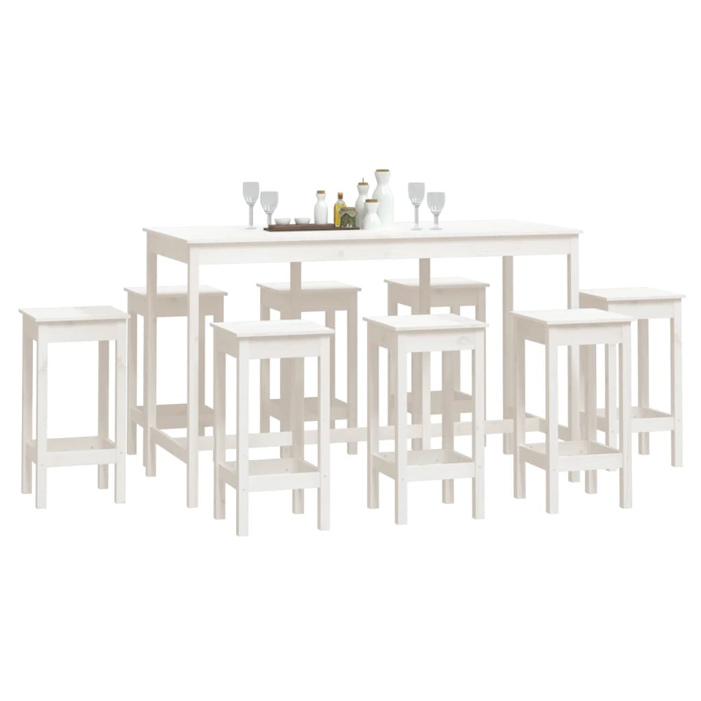9-tlg. Bar-Set Massivholz Kiefer
