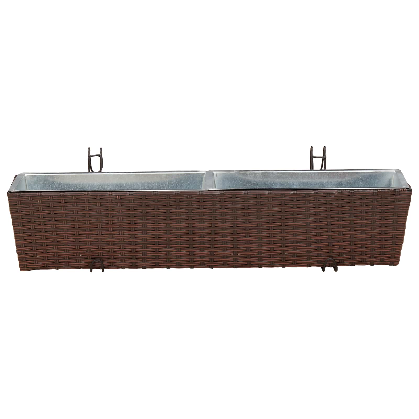 Balkon 2 pcs Schwarz 50 x 17 x 17 cm Metall