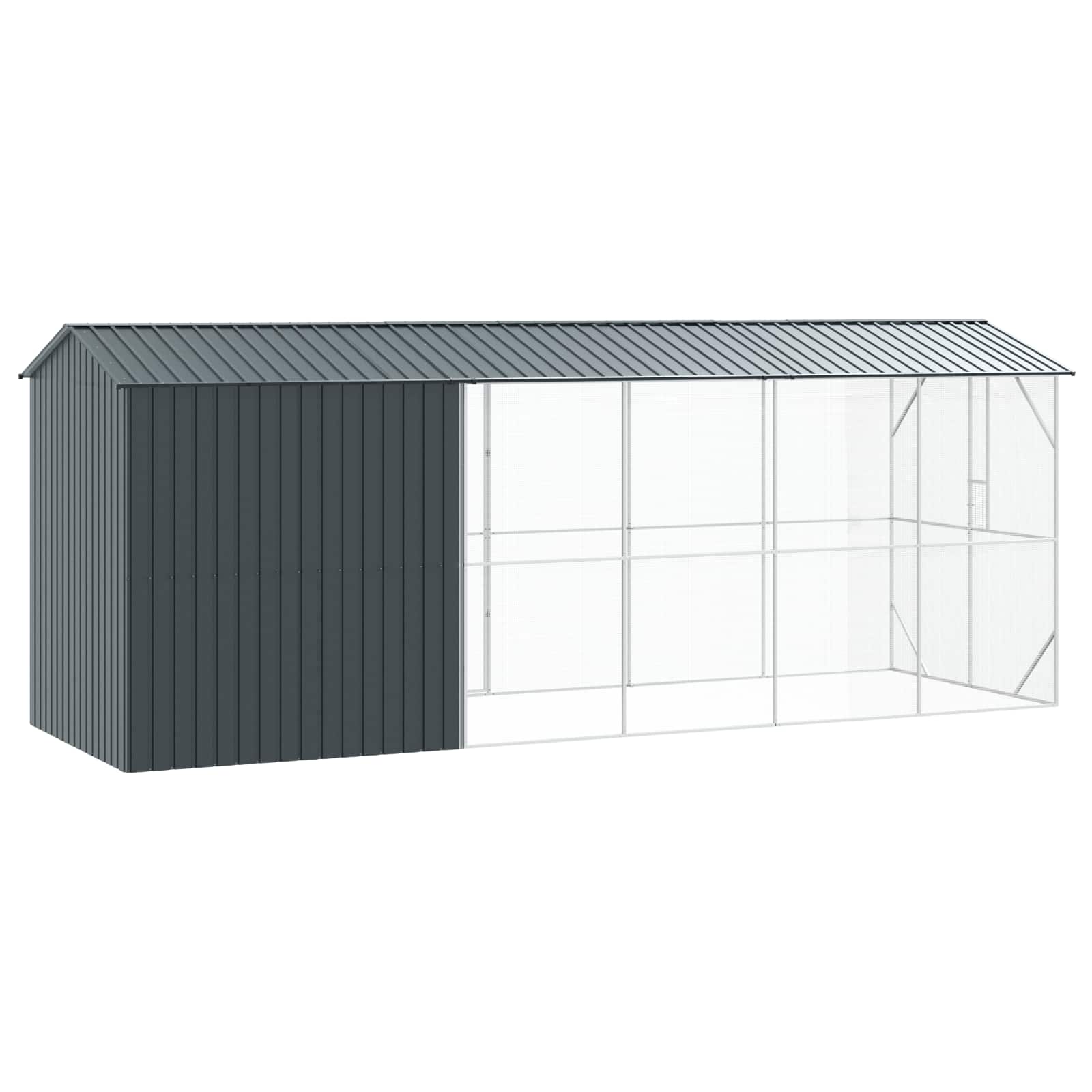 Vogelkäfig Anthrazit 422 x 103 x 142 cm Verzinkter Stahl