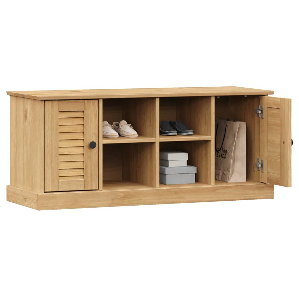 Schuhbank VIGO Weiß 106x35x45 cm Massivholz Kiefer