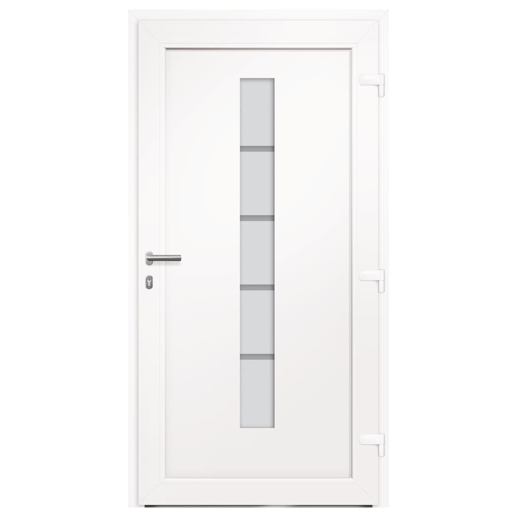 Haustür Aluminium und PVC Weiß 100x210 cm
