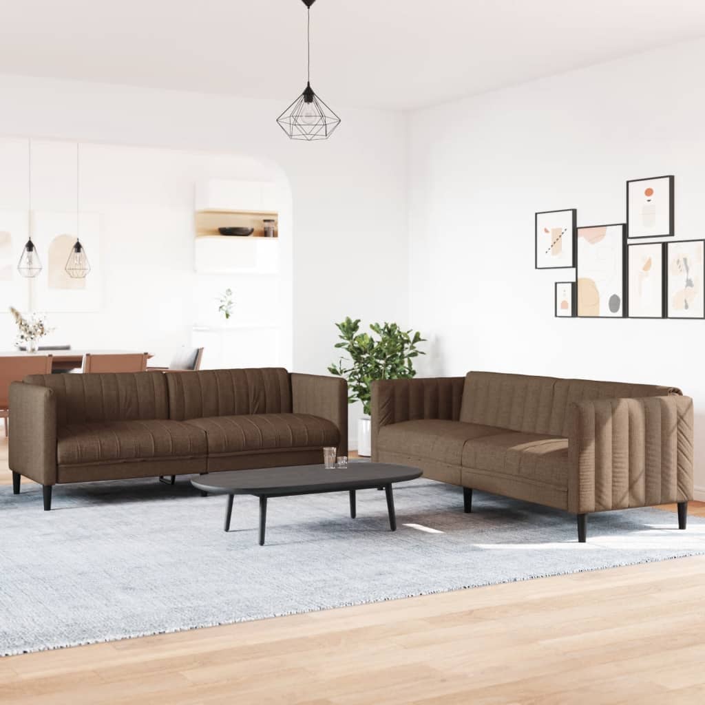 3-tlg. Sofagarnitur Hellgrau Stoff