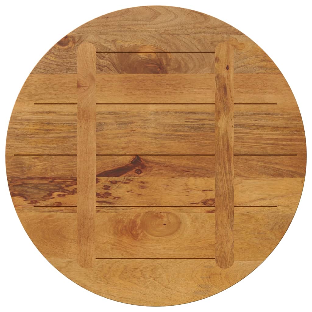 Tischplatte Ø 40x2,5 cm Rund Raues Massives Mangoholz