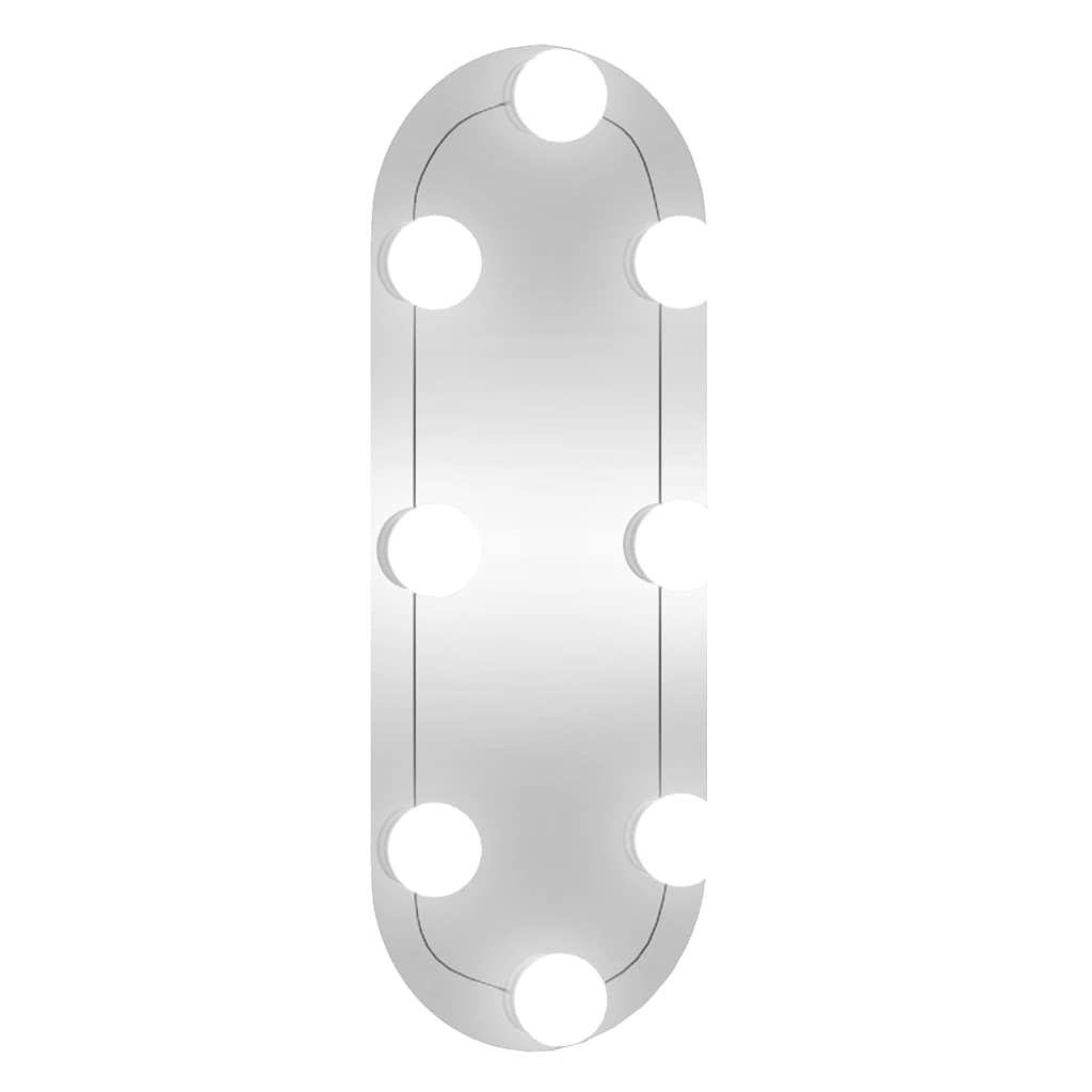 Spiegel mit LED-Leuchten 60x30 cm Glas Oval