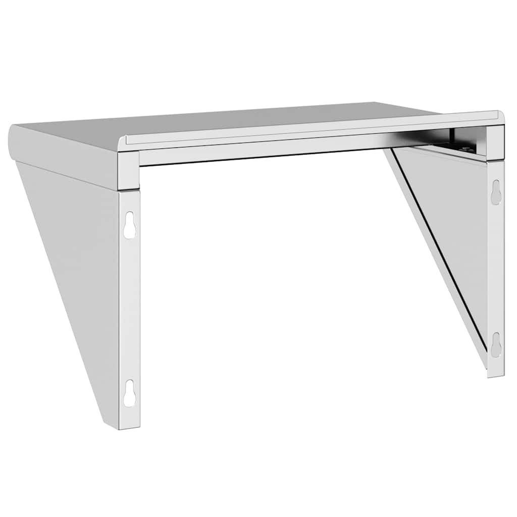 Wandregal 100x45x31 cm Silbern Edelstahl