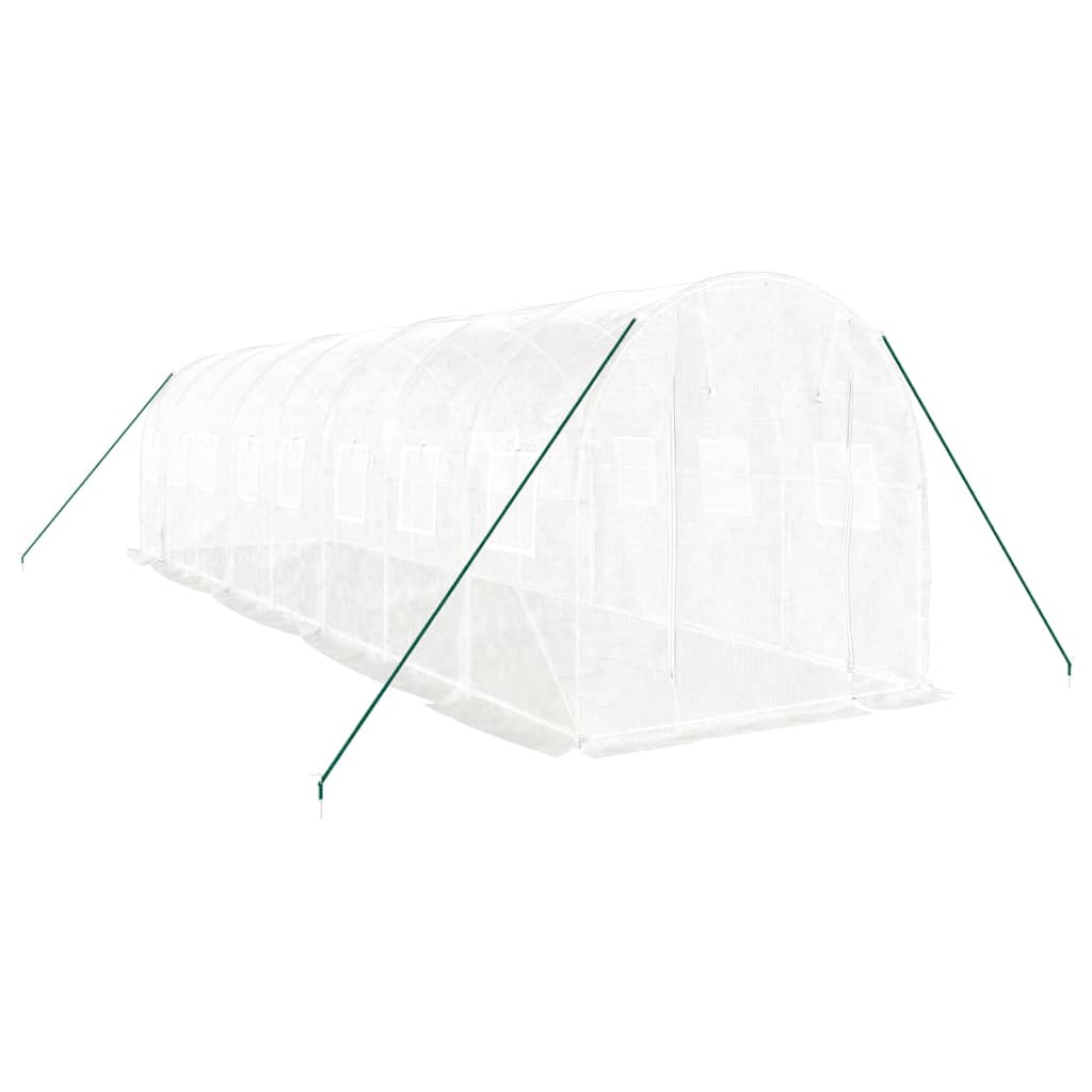 Gewächshaus mit Stahlrahmen Weiß 8 m² 4x2x2 m