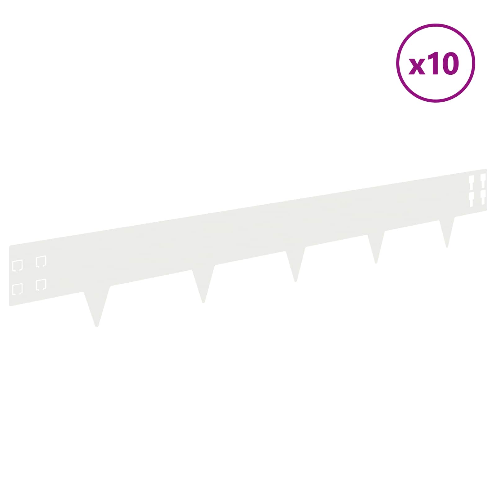 Raseneinfassung 10 pcs 100 x 12 cm Stahl Schwarz