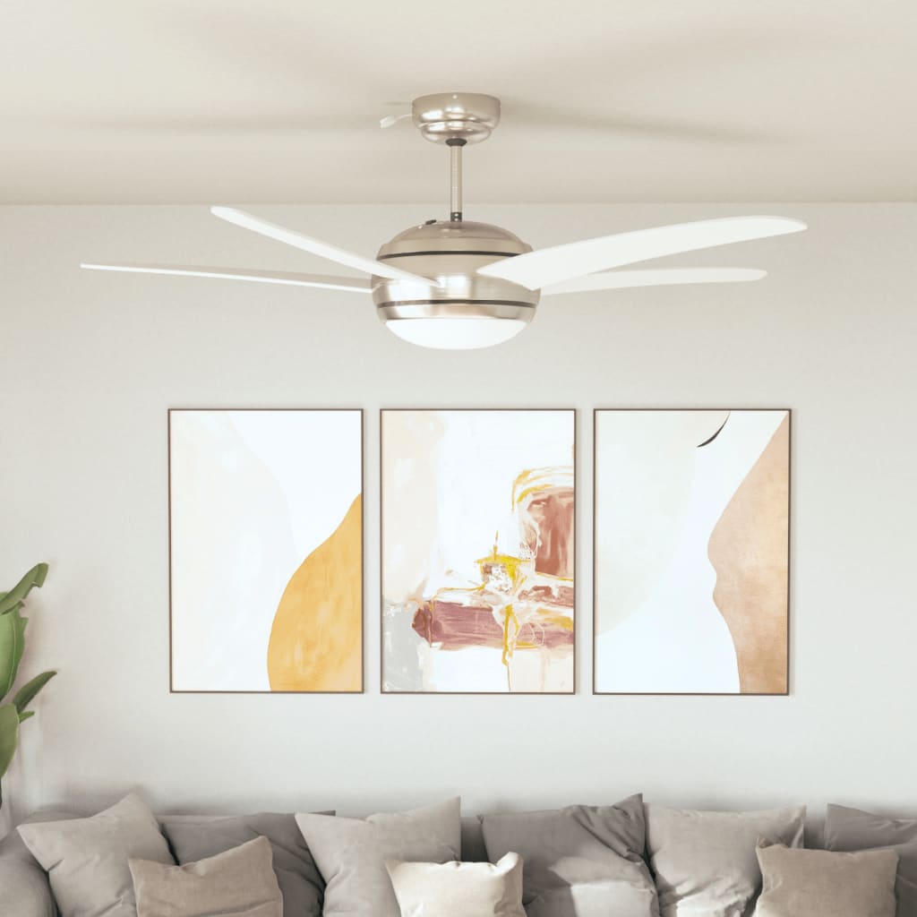 Deckenventilator mit Licht und Fernbedienung Ø 130 cm Weiß