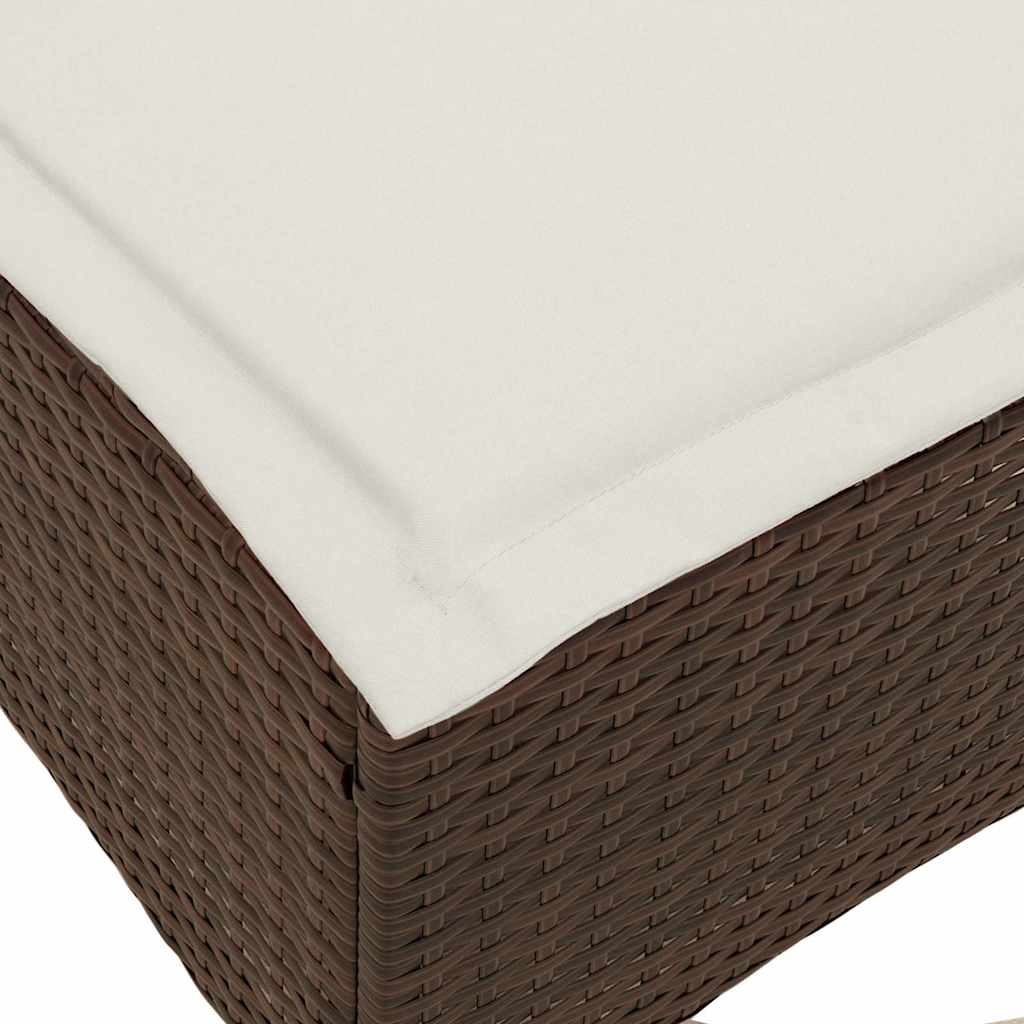 Gartenhocker mit Kissen 2 Stk. Schwarz 55x55x36 cm Poly Rattan