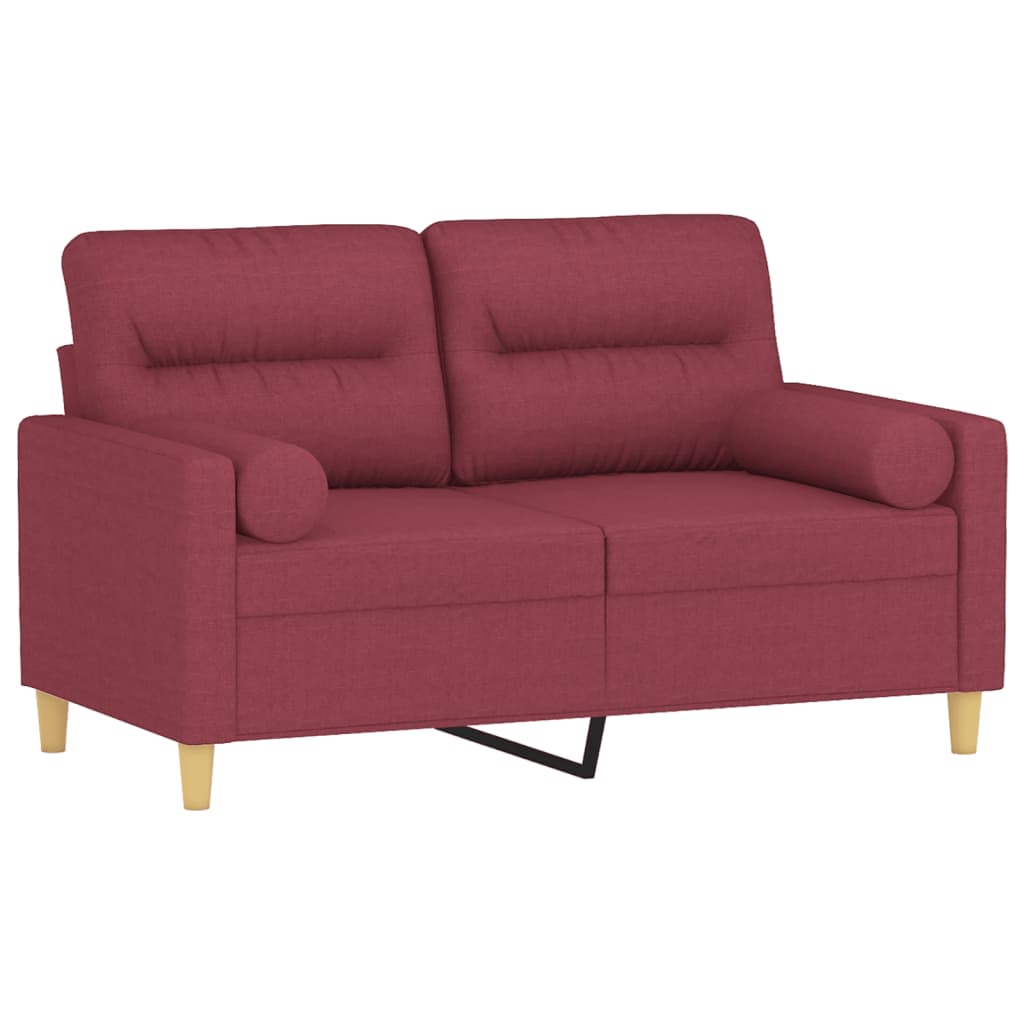 2-Sitzer-Sofa mit Zierkissen Braun 120 cm Stoff
