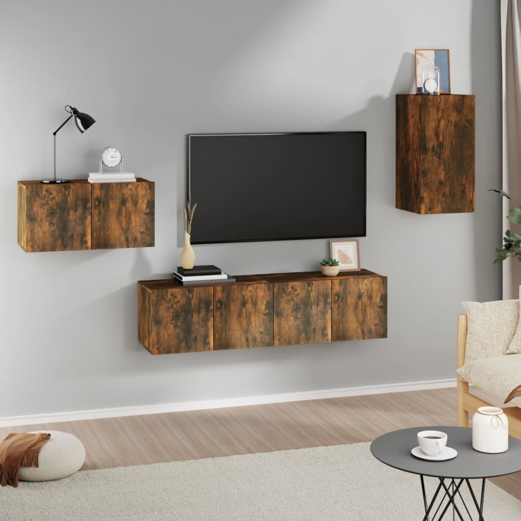 4-tlg. TV-Schrank-Set Sonoma-Eiche Holzwerkstoff