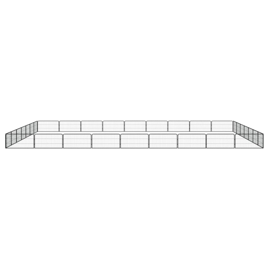 4-tlg. Hundelaufstall Schwarz 100x50cm Stahl Pulverbeschichtung