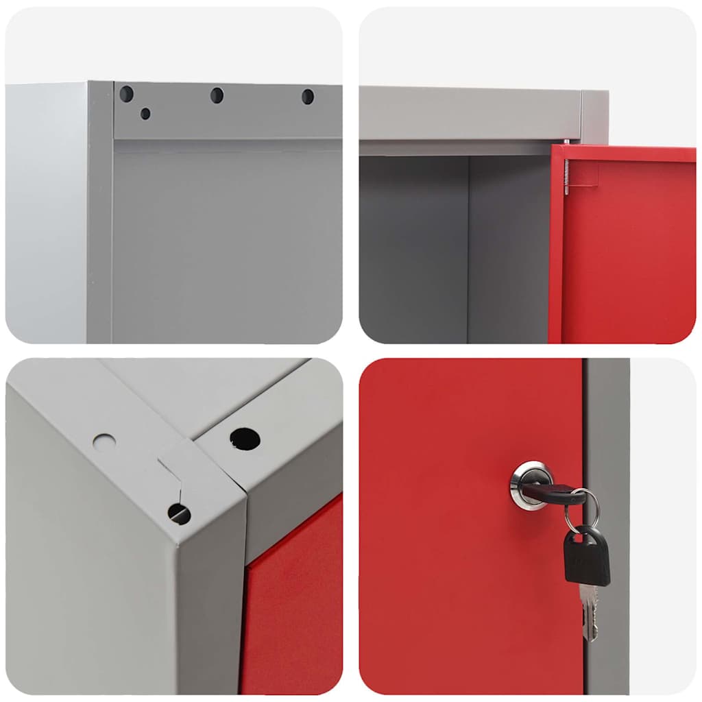 Werkzeugschrank mit Regal Schwarz und Grau 55 x 55 x 55 cm
