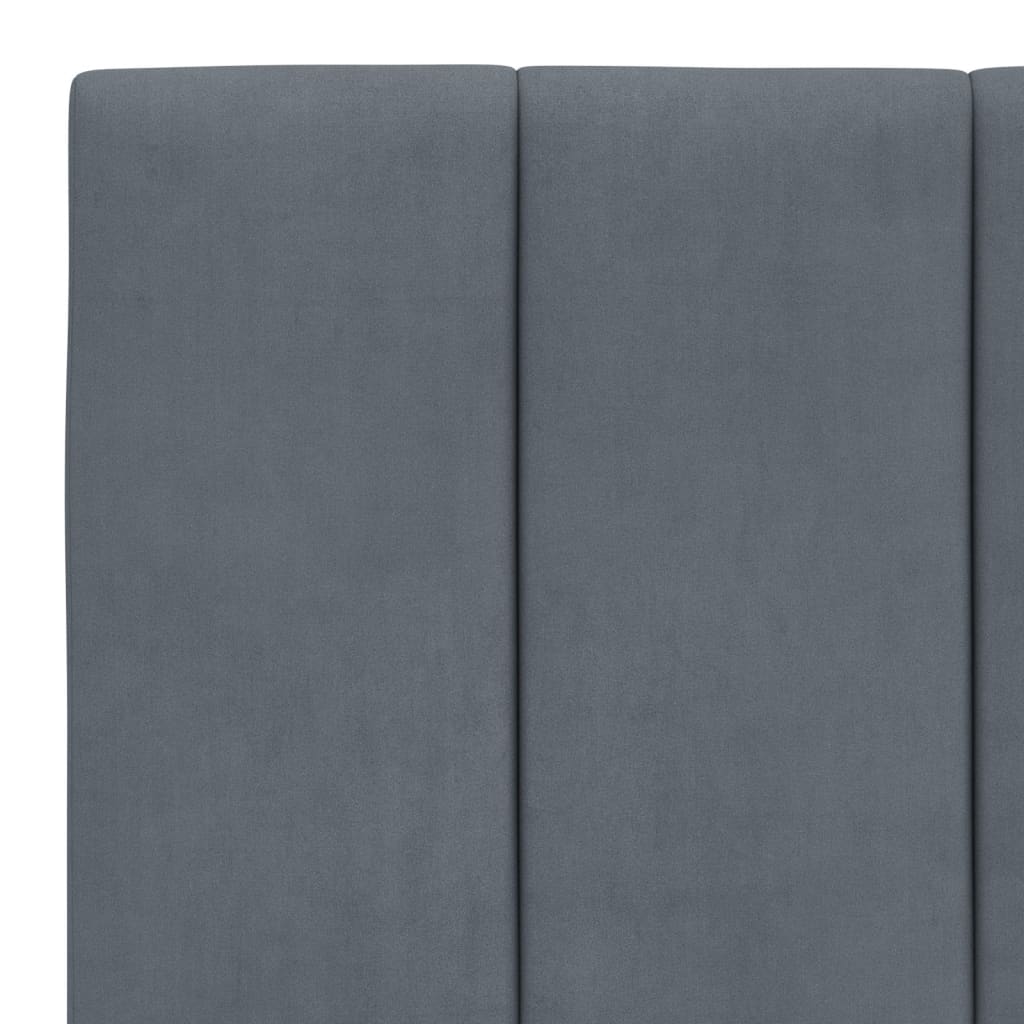 Bett mit Matratze "Hanko" Hellgrau 80x200 cm Samt
