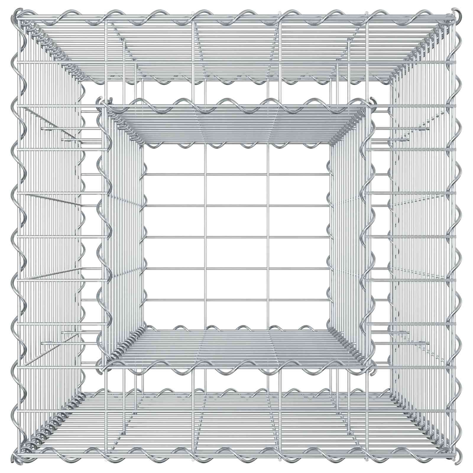 Gabionen Hochbeet 2 pcs Silber 260 x 60 x 55 cm