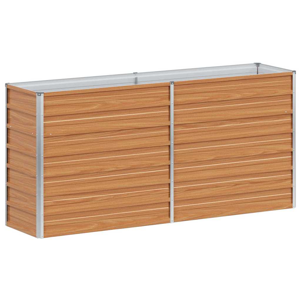 Hochbeet Hellbraun 100 x 100 x 77 cm Verzinkter Stahl