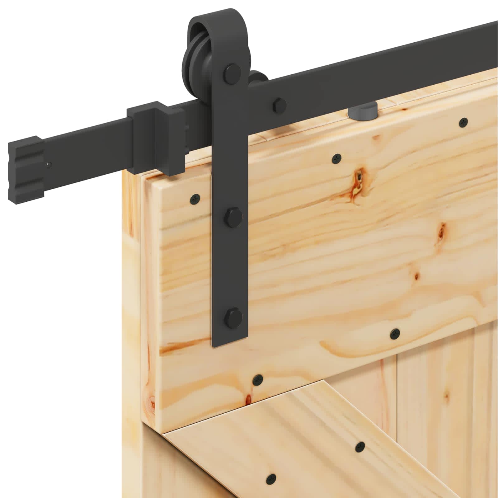 Schiebetür NARVIK Natürlich und Schwarz 70 x 210 cm (152,5 cm)