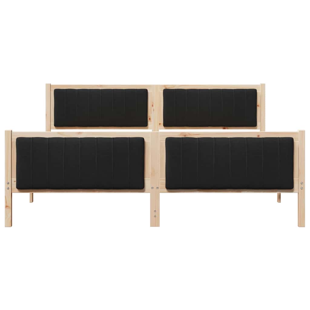 Bettgestell Braun und hellgrau 200 x 200 cm Massivholz Kiefer