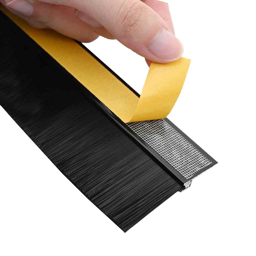 Selbstklebende Türbürstendichtungen 2 pcs Braun 100 cm