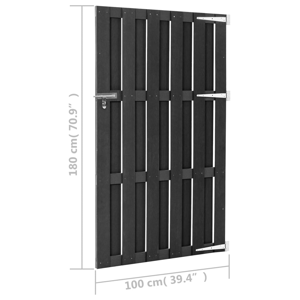 Gartentor WPC 100x112 cm Grau