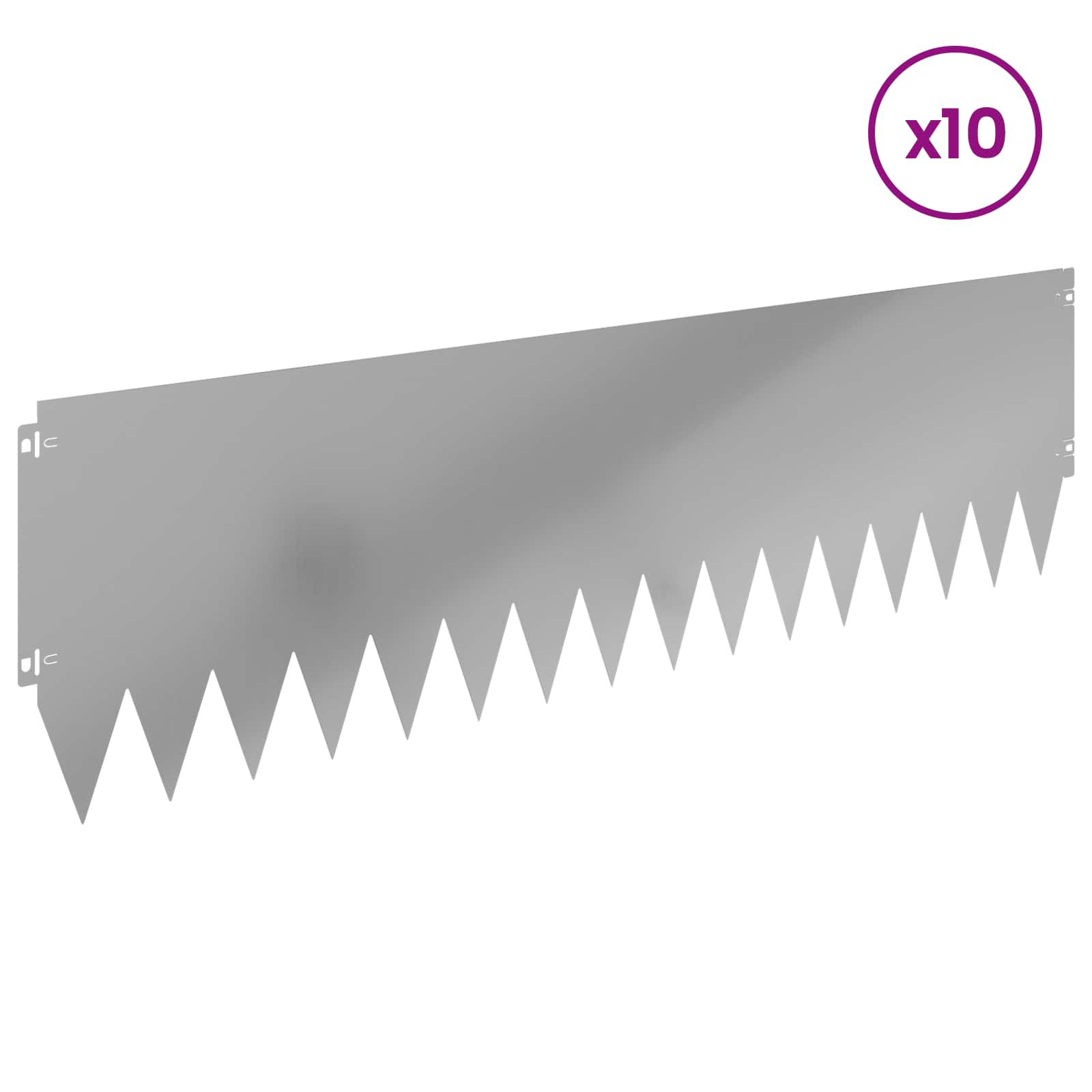 Raseneinfassung 10 pcs 103 x 10 cm Stahl Schwarz