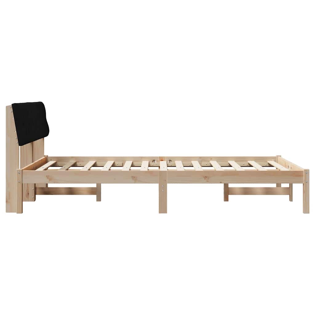 Bettgestell Braun und hellgrau 200 x 200 cm Massivholz Kiefer