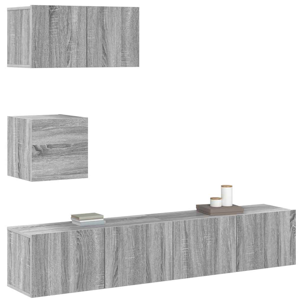 4-tlg. TV-Schrank-Set Sonoma-Eiche Holzwerkstoff
