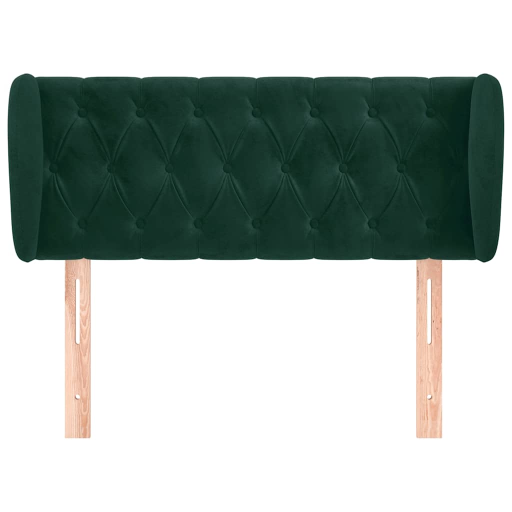 Kopfteil mit Ohren Dunkelblau 93x23x78/88 cm Samt