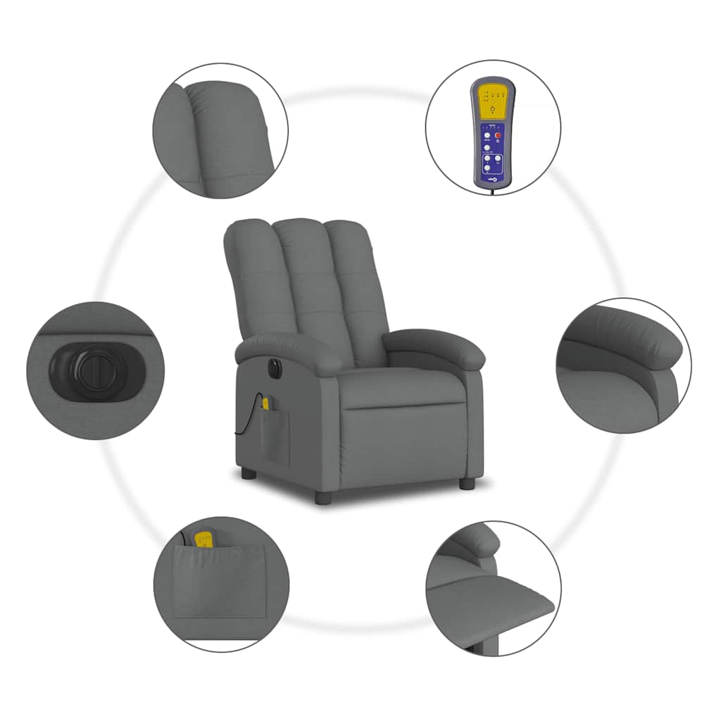 Relaxsessel Elektrisch Hellgrau Stoff