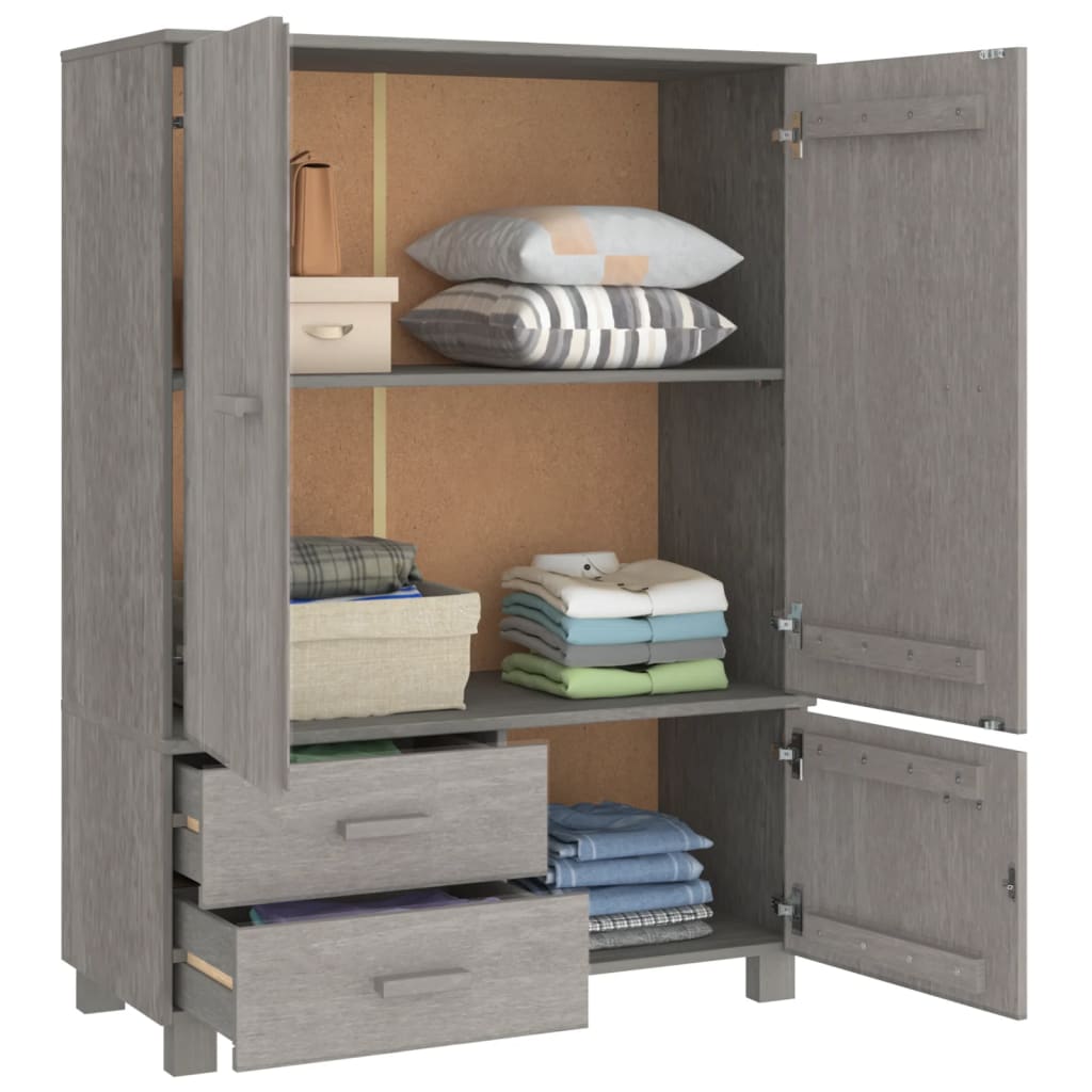 Kleiderschrank HAMAR Honigbraun 99x45x137 cm Massivholz Kiefer