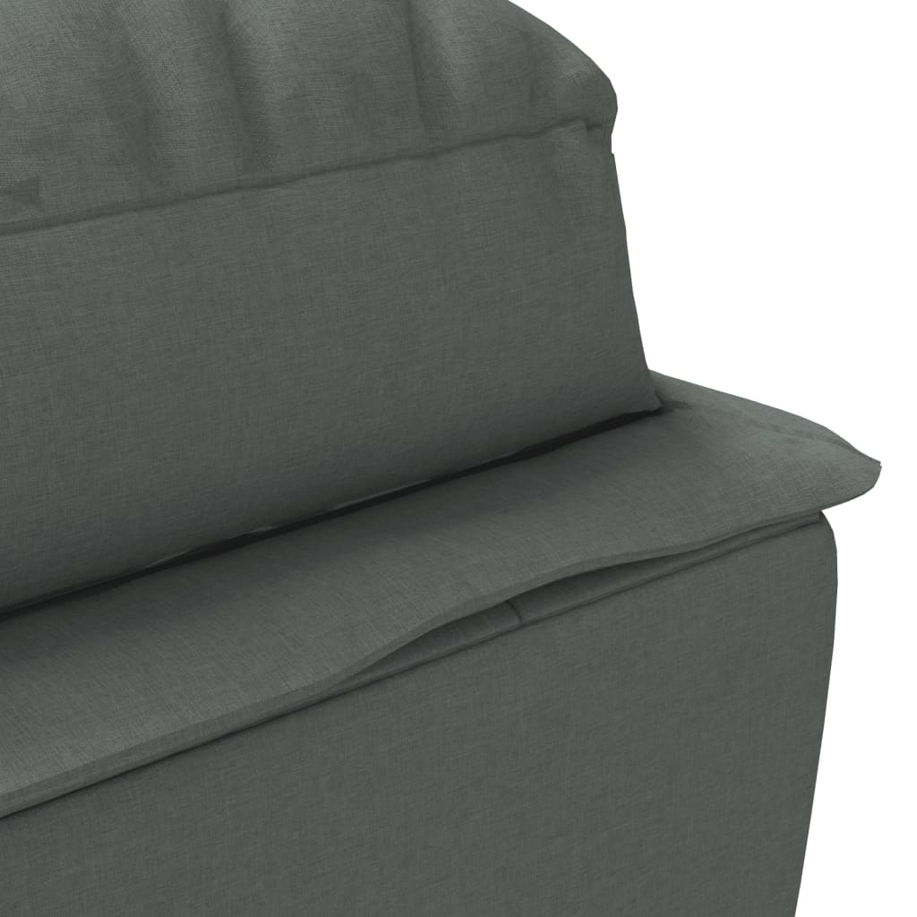 Chaiselongue mit Kissen Hellgrau Stoff