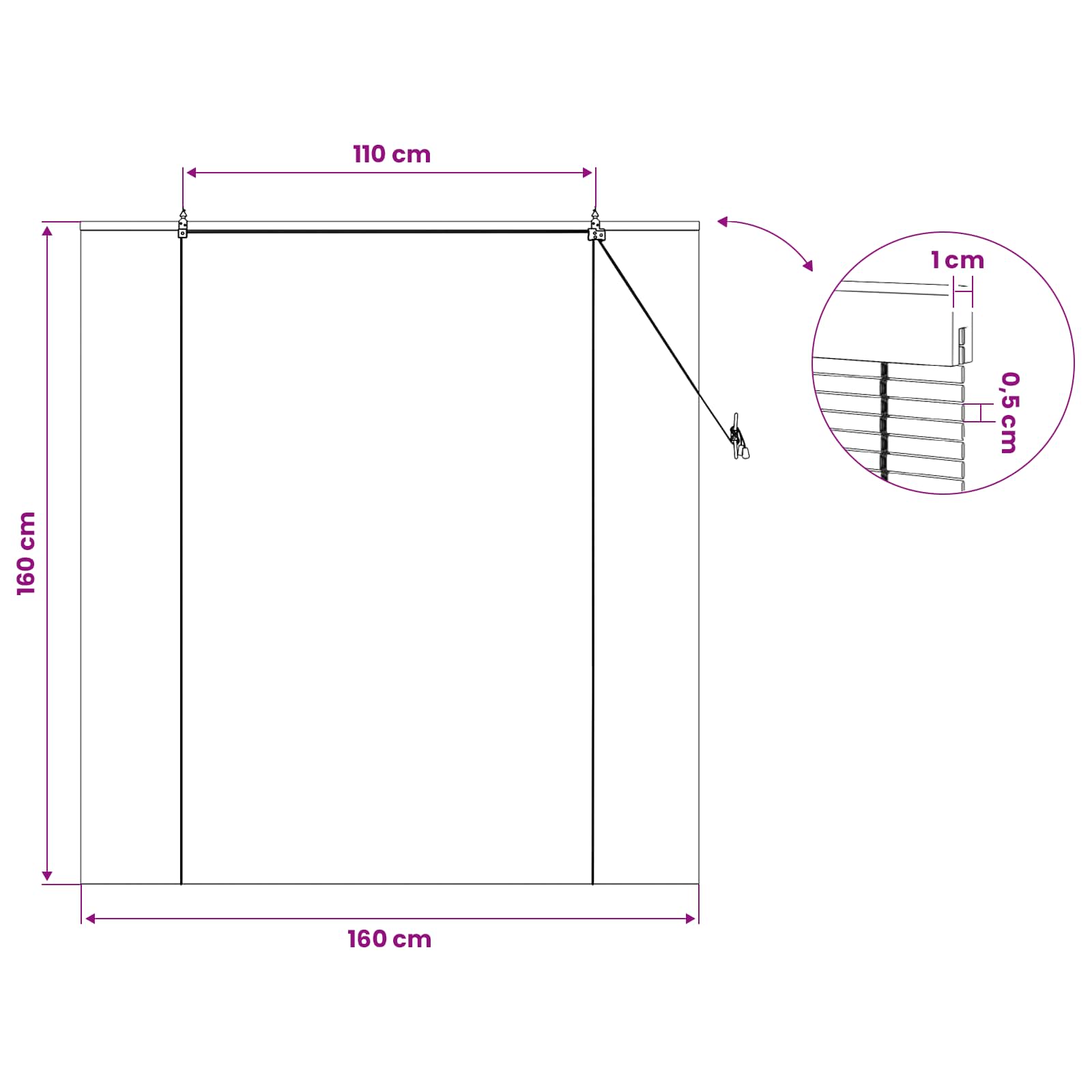 Rollo Braun 60 x 160 cm Bambus