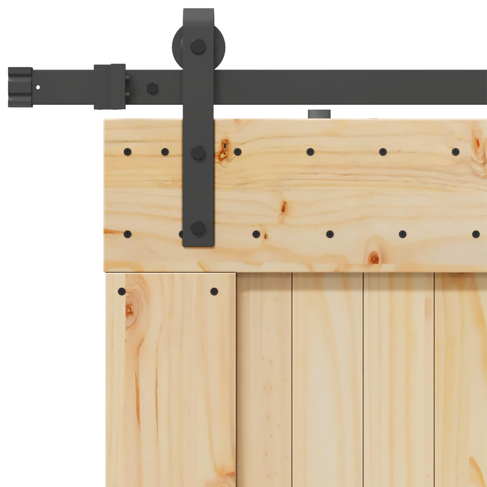 Schiebetür NARVIK Natürlich und Schwarz 70 x 210 cm (152,5 cm)