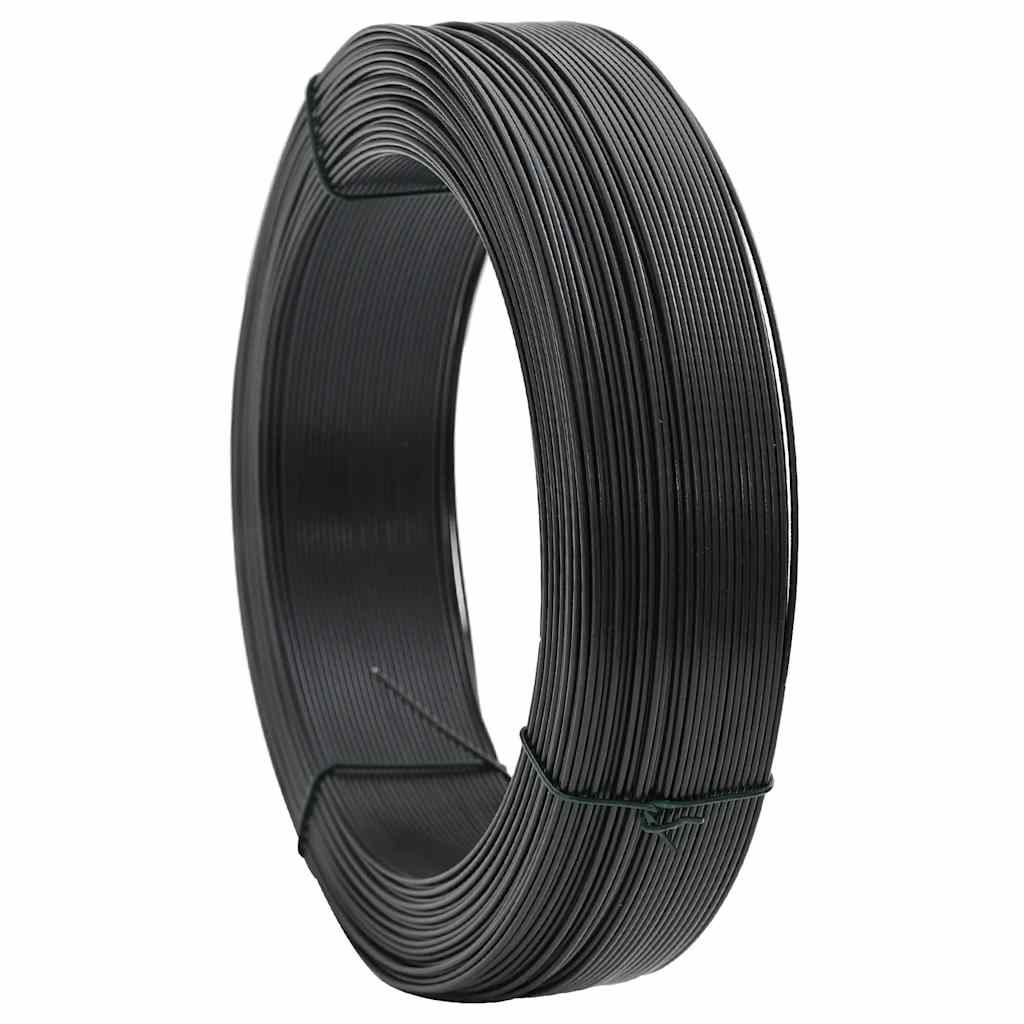 Zaun-Bindedraht 250 m 0,9/1,4 mm Stahl Schwarzgrün