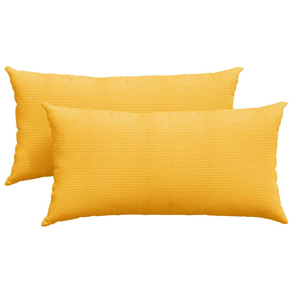 Sofakissen 2 Stück Hellgrau 50 x 30 cm Cordstoff