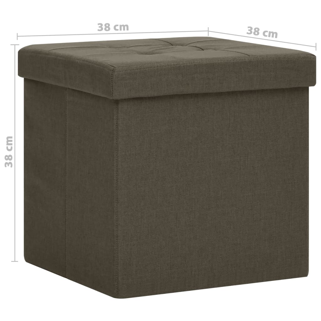 Hocker mit Stauraum Cremeweiß Leinenoptik