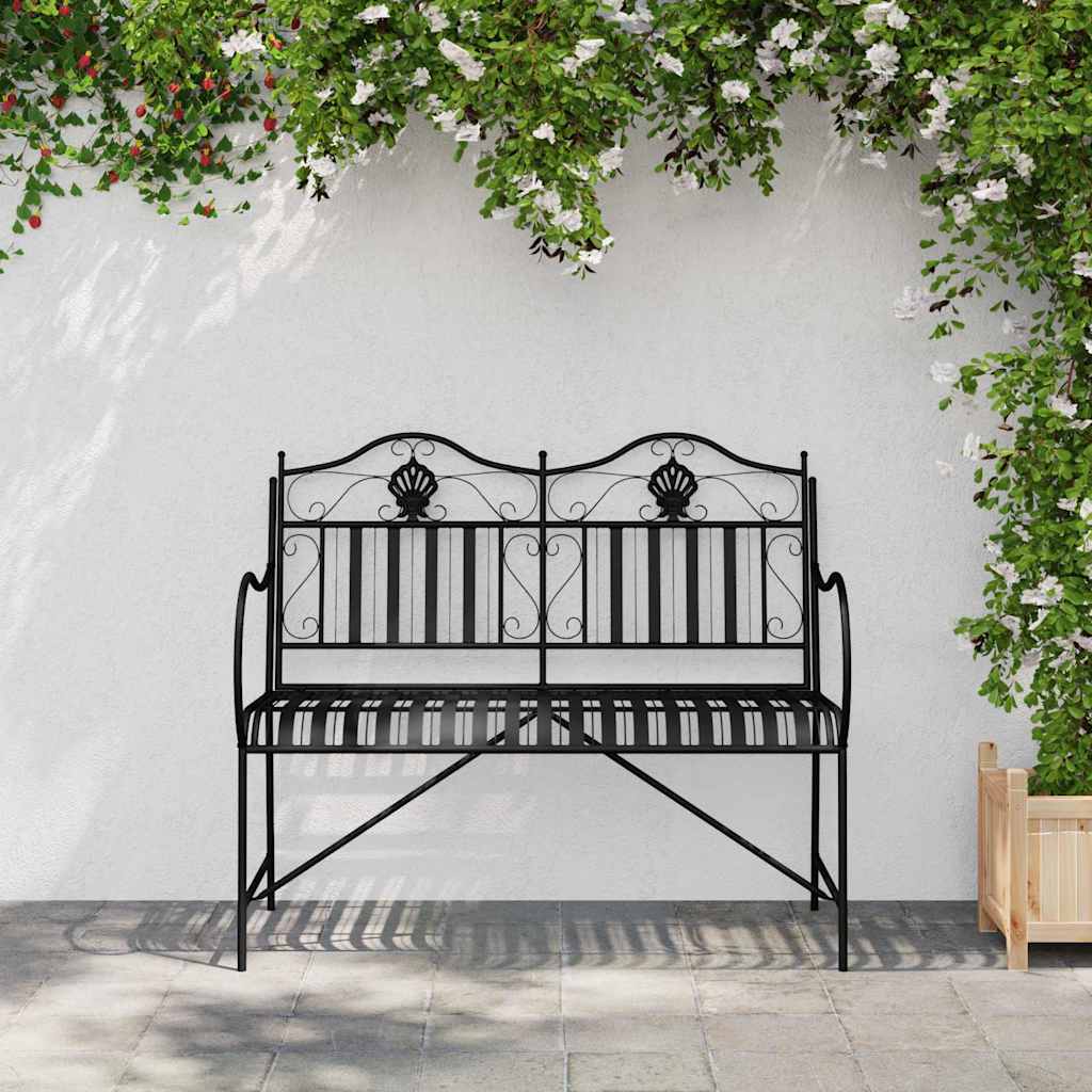 Gartenbank Antik Weiß 103,5 x 59 x 89 cm Stahl