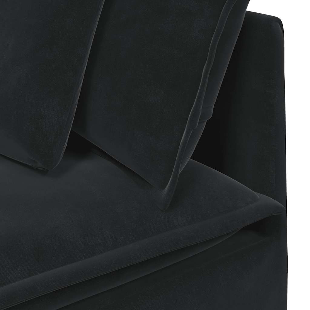 Modulares Sofa mit Kissen Samt Blau