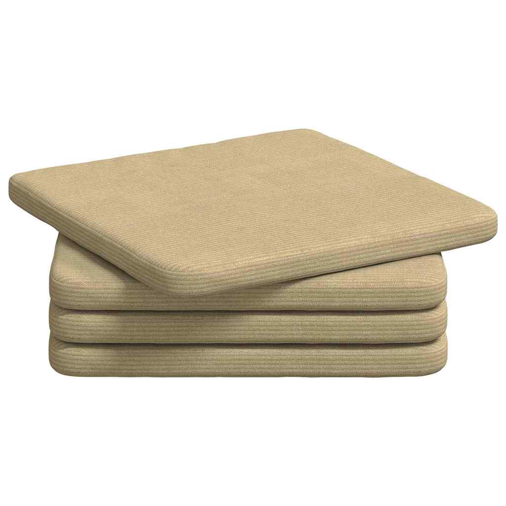 Sitzkissen 4 pcs Hellgrau 40 x 40 x 3 cm Cordstoff