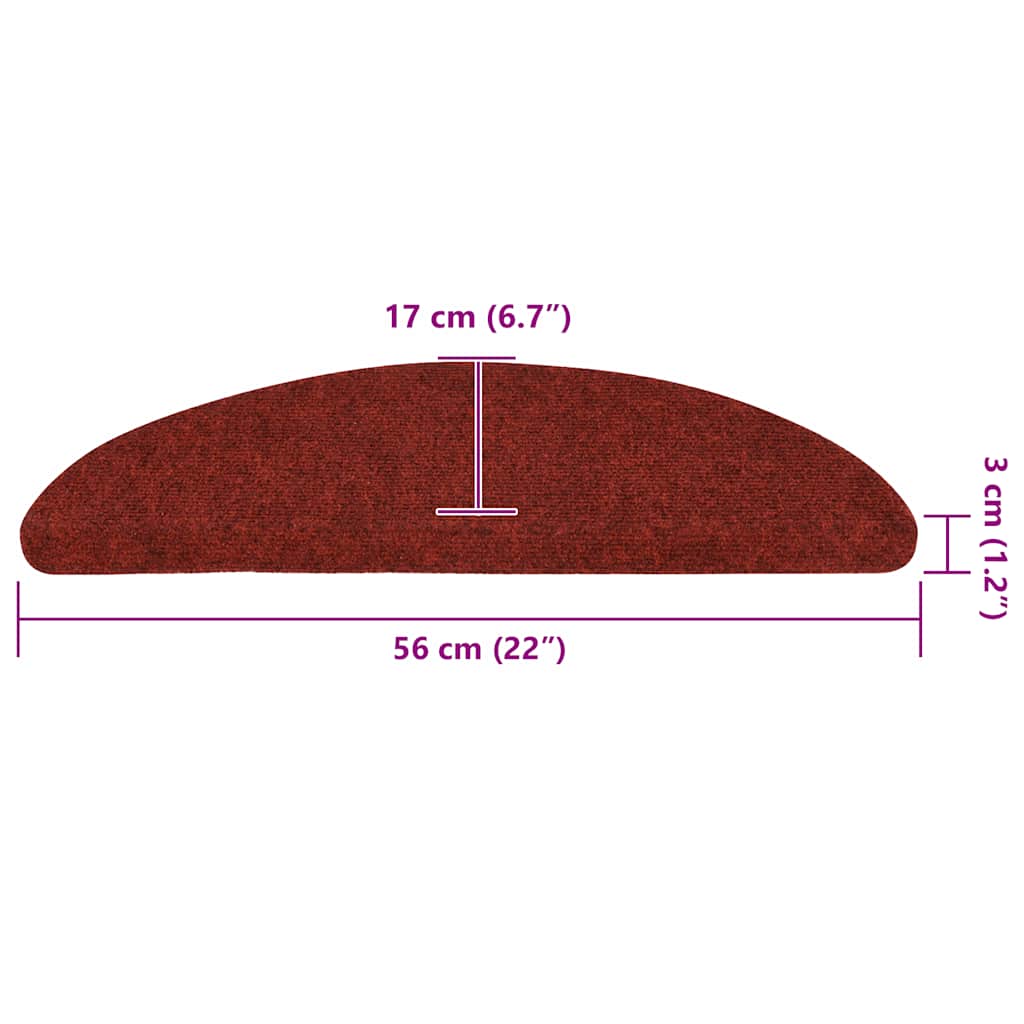 Stufenmatten Selbstklebend 15 Stk. 56x17x3 cm Hellbraun Halbrund