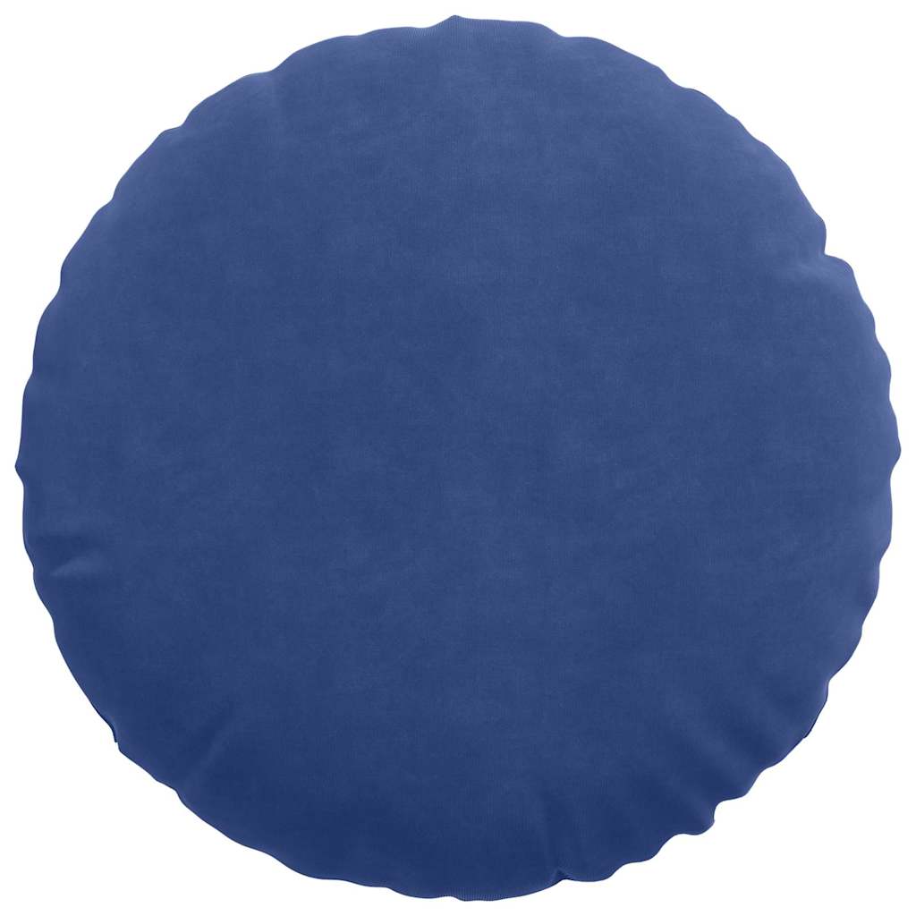 Sitzkissen 2 pcs Blau Ø30 x 13 cm Samt