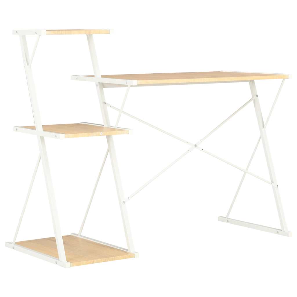 Schreibtisch mit Regal Weiß 116×50×93 cm