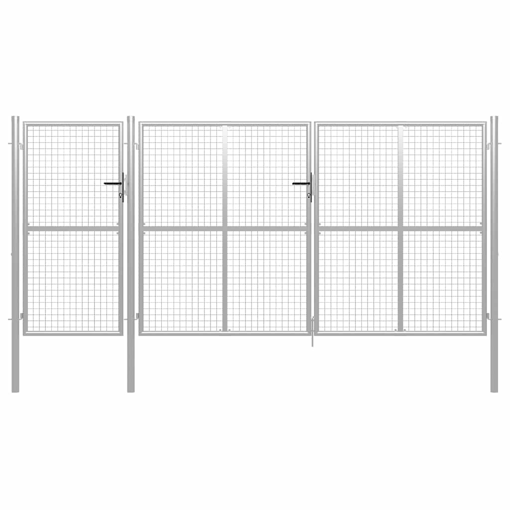 Gartentor aus Stahl 350 x 75 cm Grün
