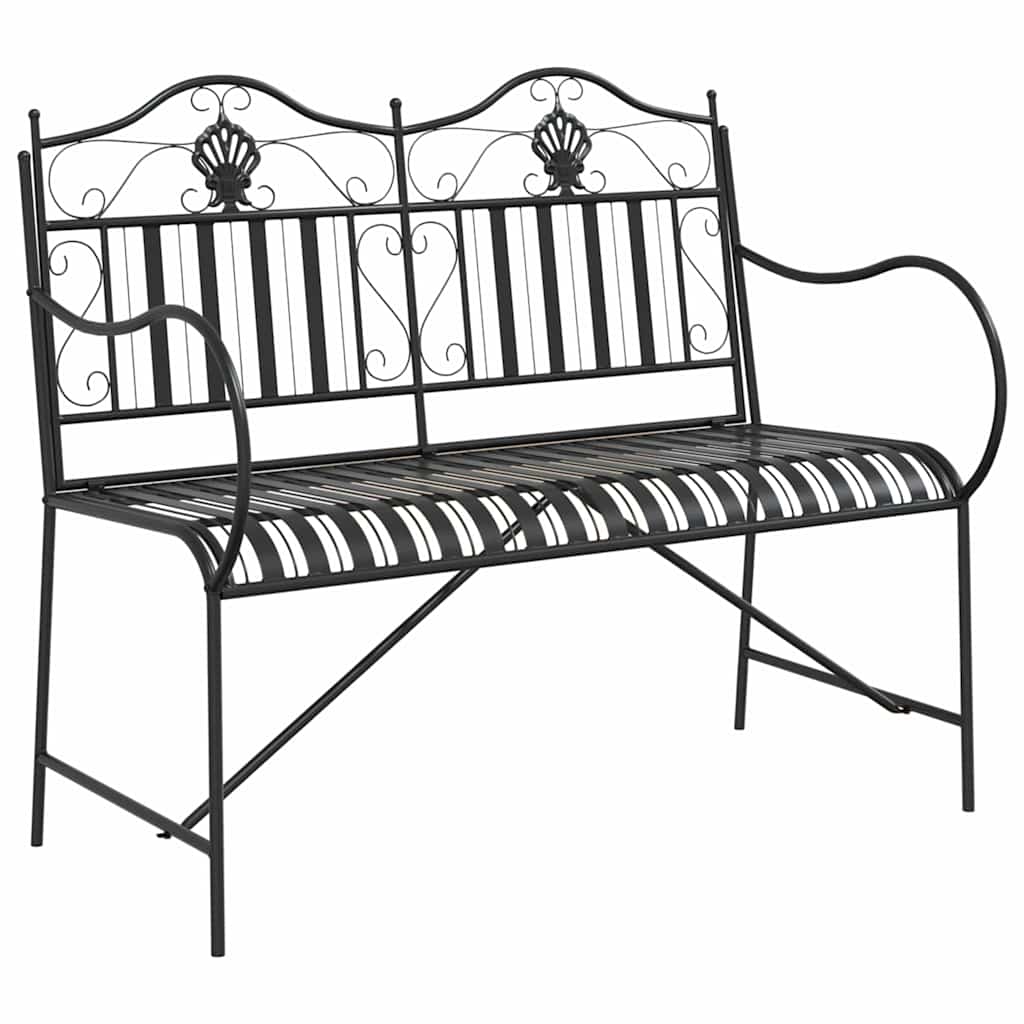 Gartenbank Antik Weiß 103,5 x 59 x 89 cm Stahl