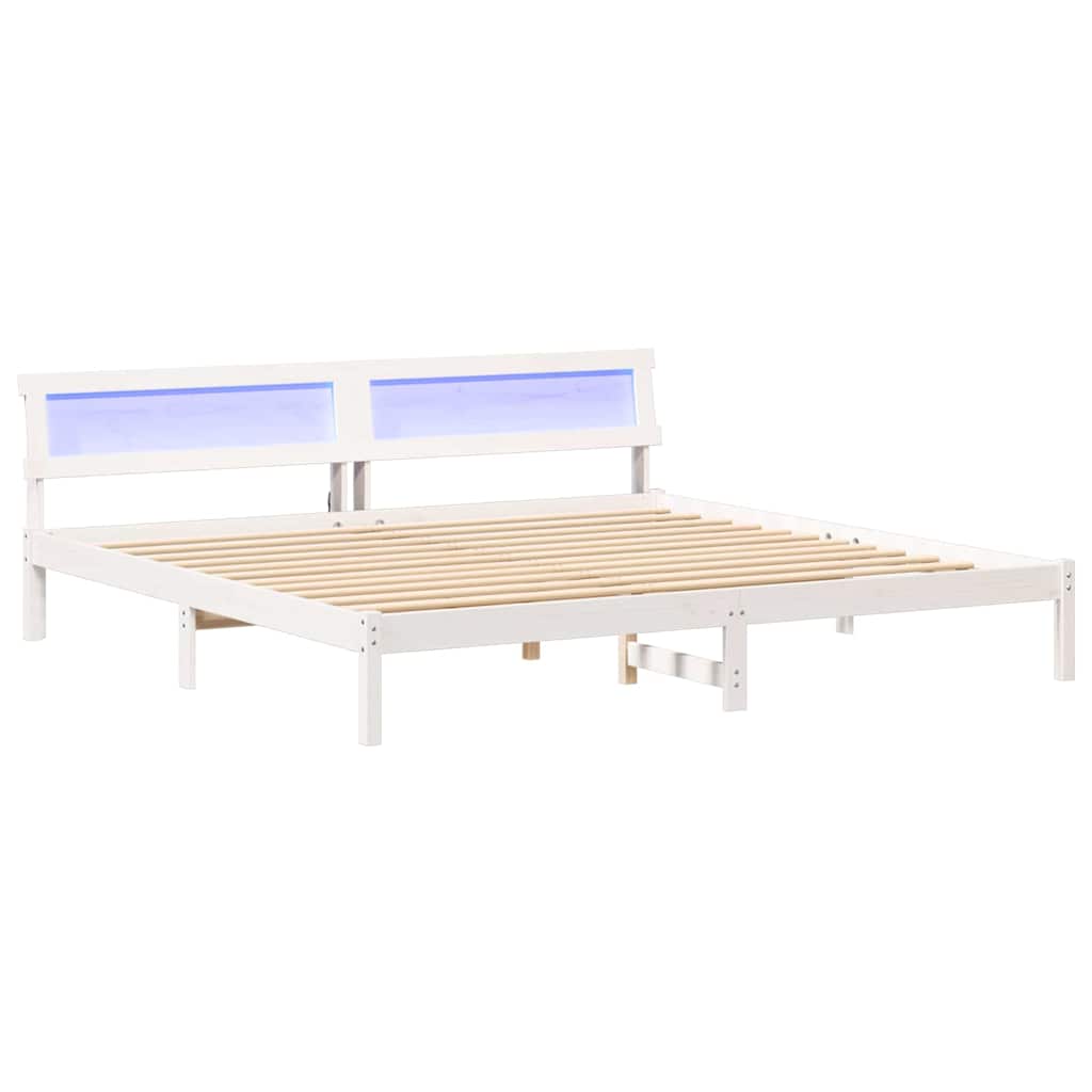 Bettgestell mit Kopfteil Braun 200 x 200 cm Massivholz Kiefer