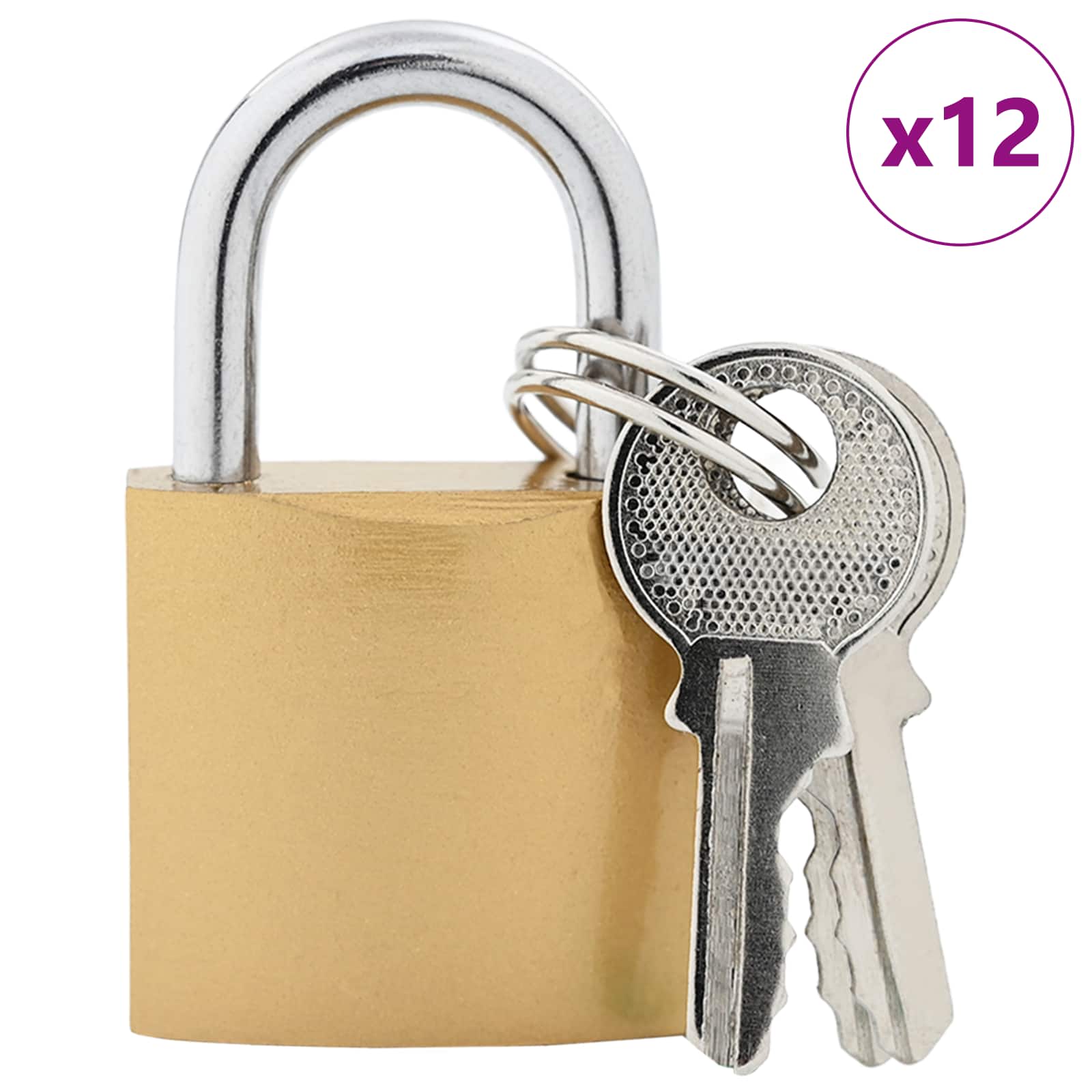 U Schloss mit Schlüsseln Messing 6 x 2 x 9,1 cm Eisen