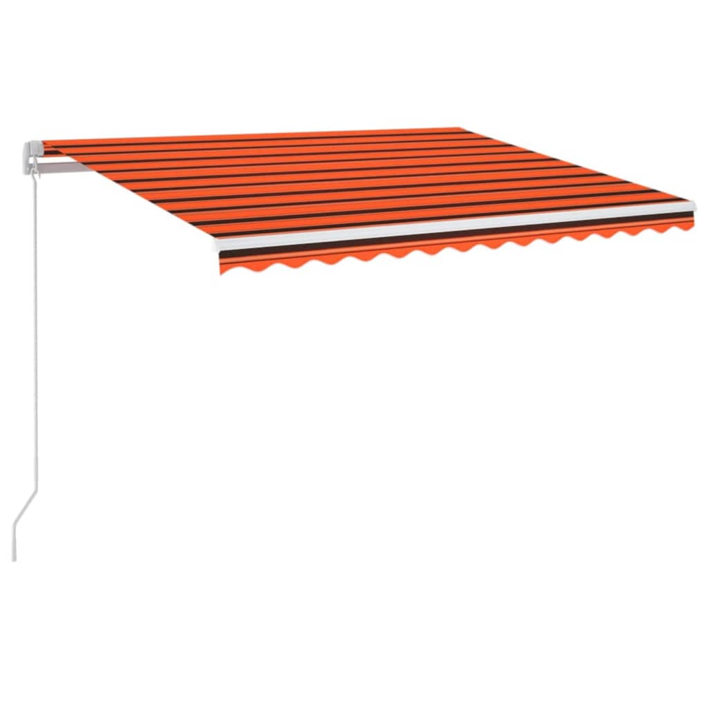 Markise Manuell Einziehbar mit LED 300x250 cm Blau und Weiß