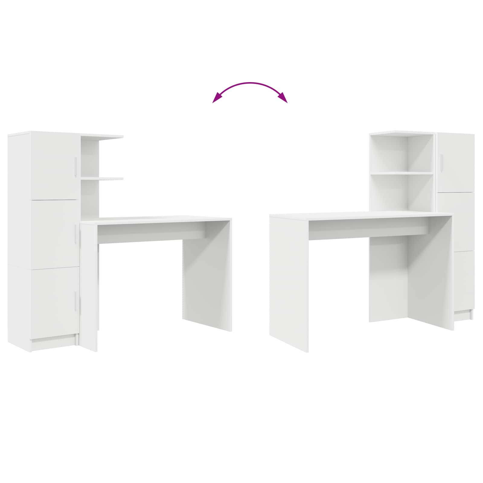 Schreibtisch 2 pcs Beton Grau